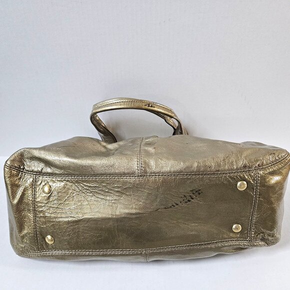 Coach Purse Garnet Gold Patent Leather Turnlock Satchel 13915 - Picture 16 of 16